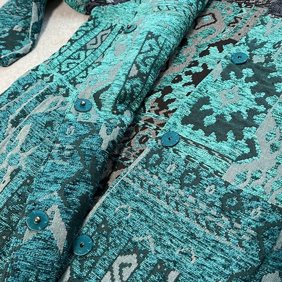 Susan Graver Artisan Jacket Size 14 Boho Carpet Mature Grunge Festival Artsy - Picture 9 of 13